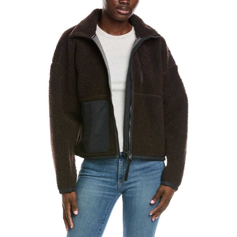 Canada Goose Womens Simcoe Zip Up Fleece Wool-Blend Sweater